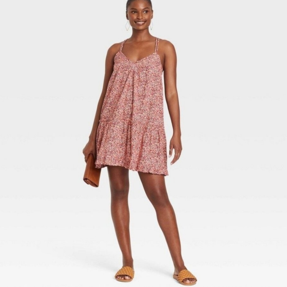 Universal Thread Multicolor Crossed Back Floral S… - image 1